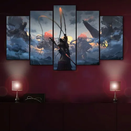 5-Panel Mirror-Coated Black Myth: Wukong Wall Art - Formex 5mm image