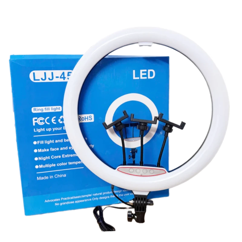 LED Livestream Ring Light 26/33/45cm with 2.1m Stand - 3 Lighting Modes