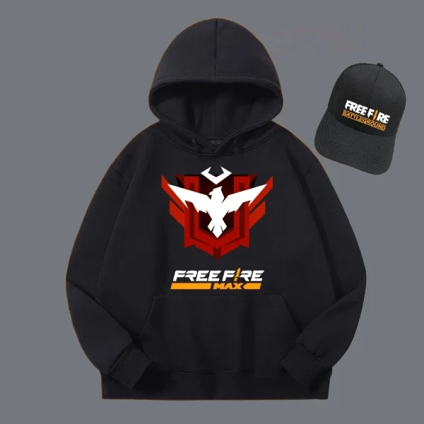 Free Fire Challenger Rank Hoodie - 2 Colors, Includes Cap image