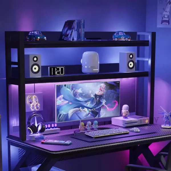 TOPV Smart 2-Tier Desk Organizer - Built-In Charging Port image